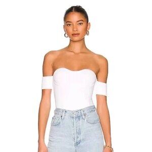 Helmut Lang Contour Corset Bustier Knit Top in White XS-new with tags unworn!